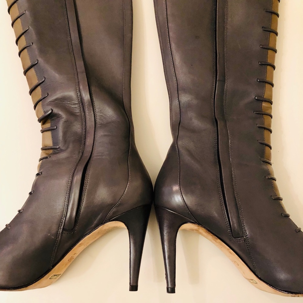 Cole Haan Nike Air Grey Tan Knee High Boots 7.5